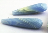 5 Long Cool-Cyan Blue Lace Calcilica Icicle Teardrop Beads
