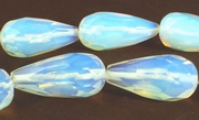 6 Long Faceted Teardrop Moonstone Beads