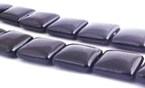 28 Large Shiny Black Agate Pillow Beads - Stylish!