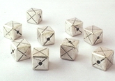 20 Large Silver Domino Cube Spacer Beads - 6mm