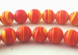 Red & Yellow 6mm Summer Calsilica Beads