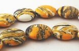 Alluring Orange Button Calsilica Beads