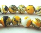 Distinctive Summer Yellow & Black 6mm Calsilica Beads