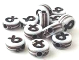 200 Lucky Crossed Finger Black & White Pony Beads