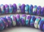 120 Invigorating Lavender & Green Calsilica Rondells Beads