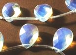 18 Large Faceted Moonstone Teardop Beads - 18mm x 12mm