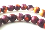 Deep-Purple & Gold 6mm Rain Flower Viewing Stone Beads