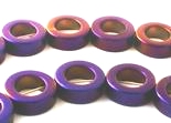 32 Dramatic AB Neon-Purple Hematite Frame Ring Beads - 10mm