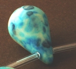 22 Sleet Aqua-Blue Rainflower Viewing Stone Teardrop Beads