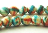 Light Versatile Orange & Blue Rainflower Vieweing Stone Beads - 6mm or 8mm