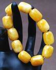 Chunky Yellow Barrel Jade Bead Bracelet