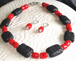Lave & Coral Bead Jewelry