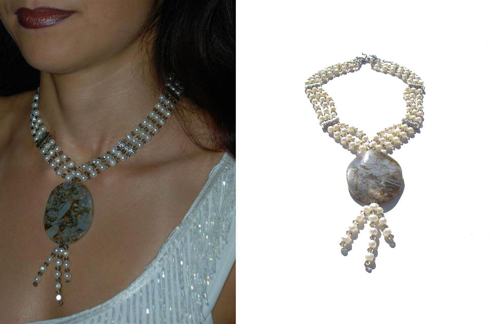 matching teardrop bead necklace
