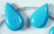 Blue Turquoise Teardrop Bead Strands - 100% Natural