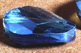 Large Glittering FAC Diamond-Blue Teardrop Beads